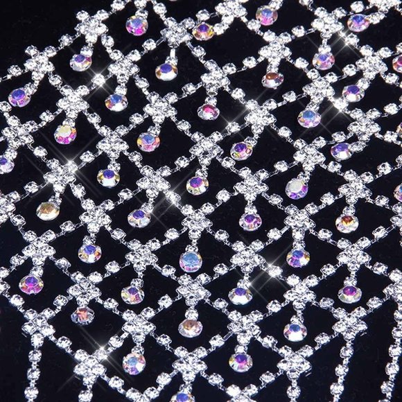 NEW Sparkling Bling Swarovski Crystal AB Rhinestone Bikini Top + FREE Gi… - Picture 4 of 4